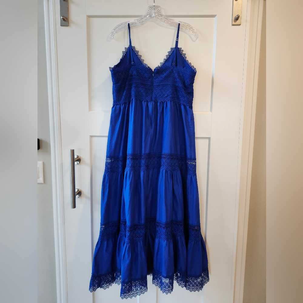 ANTONIO MELANI Cobalt Blue Lace-Trim Dress - Picture 2 of 3